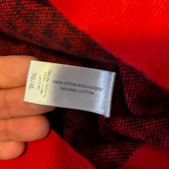 Rustic red and black organic cotton gingham sweater EUC - Picture 6 of 8